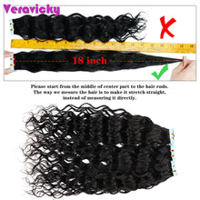 Load image into Gallery viewer, Veravicky Deep wave Kinky Curly Tape In Hair Extensions Human Hair Curly Wave Hair 14-24 Real Remy Hair Skin Weft Thick Bundles