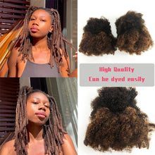Load image into Gallery viewer, Afro Kinky Curly Locks Hair Extensions Microlocs Human Braiding Hair Bulk Hair For Braiding Double Drawn Box Crochet Braids 4C