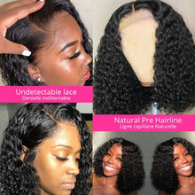 Load image into Gallery viewer, Cranberry Short Curly Bob Wig Wet And Wavy Water Wave Bob Wig Malaysian Lace Front Human Hair Wigs For Women 13x4 Frontal Wig