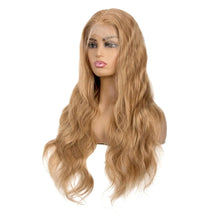 Load image into Gallery viewer, #27 Honey Blonde Human Hair Wigs 13X4 Transparent Lace Pre Plucked Body Wave Human Hair Lace Frontal Wig 200 Density 32 inch
