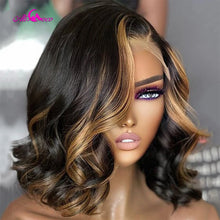 Load image into Gallery viewer, 180 Density 13x4 Body Wave Lace Frontal Bob Wig P1B/30 Bob Human Hair Wigs Highlight Brazilian Remy Short Bob Wig For Women