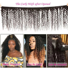 Load image into Gallery viewer, Indian Kinky Curly Bundles Human Hair Weaving Natural Color 1//3/4 Bundles Deal Jerry Curly Human Hair Extensions Wholesale