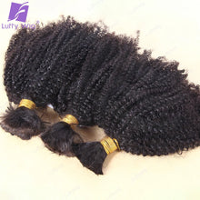 Load image into Gallery viewer, Mongolian Afro Kinky Curly Hair Bulk Human Hair for Braiding Double Drawn No Weft Kinky Curly Bulk Hair Bundles Wholesale LUFFY