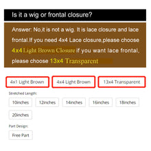 Load image into Gallery viewer, 13x4 Ear To Ear HD Lace Frontal Brazilian Straight Transparent 4x4 Lace Closure 100% Virgin Human Hair Pre Plucked Hairline