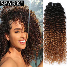 Load image into Gallery viewer, Spark 1/3/4 Bundles Afro Kinky Curly Human Hair Extensions Ombre Brazilian 100% Human Hair Weave Bundles