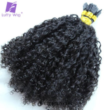 Load image into Gallery viewer, Afro Kinky Curly I Tip Hair Extensions Microlink Human Hair Extensions Double Drawn Full Thick Ends I Tip Hair Extensions Luffy