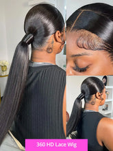 Load image into Gallery viewer, 30 32inch 13x6 Lace Front Human Hair Wigs 360 Full HD Lace Frontal Wig Pre Plucked Brazilian Bone Straight Wigs For Women