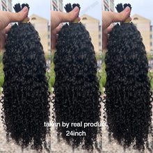 Load image into Gallery viewer, Afro Kinky Curly I Tip Hair Extensions Microlink Human Hair Extensions Double Drawn Full Thick Ends I Tip Hair Extensions Luffy
