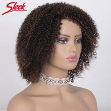 Load image into Gallery viewer, Sleek Afro Kinky Curly Black Human Hair Wigs Ombre T1B/30 Brazilian Curly Machine Made Remy Cheap Human Hair Wigs
