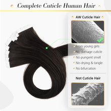 Load image into Gallery viewer, AW Mini Tape In Hair Extensions Human Hair 100% Real Natural Wigs Invisible Seamless Skin Weft For Women 10PCS