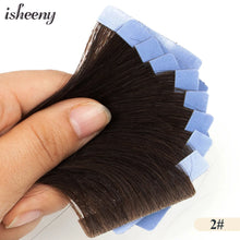 Load image into Gallery viewer, Isheeny 12" 16" 20" PU Skin Weft Tape Hair Extensions 10pcs Invisible Tape In Hair Extensions Straight Machine Remy Human Hair