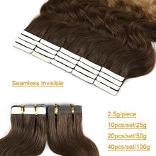 Load image into Gallery viewer, Rich Choices Body Wave 2.5g/pc Seamless Tape In Hair Extension Skin Weft Adhesive Tape Ins Human Hair Extensions Blonde