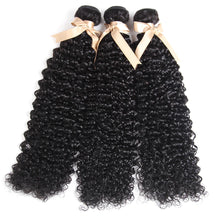 Load image into Gallery viewer, Indian Kinky Curly Bundles Human Hair Weaving Natural Color 1//3/4 Bundles Deal Jerry Curly Human Hair Extensions Wholesale
