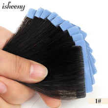 Load image into Gallery viewer, Isheeny 12" 16" 20" PU Skin Weft Tape Hair Extensions 10pcs Invisible Tape In Hair Extensions Straight Machine Remy Human Hair