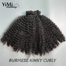 Load image into Gallery viewer, Burmese Kinky Curly Human Hair Weft Remy Mongolia Human Hair Bundles For Women Wholesale 3pcs Curl Extension Full Head Yimisunny