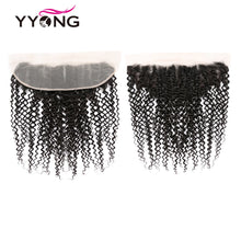 Load image into Gallery viewer, Yyong Brazilian Kinky Curly Bundles With Frontal 13x4 Lace Frontal With Bundles Remy Human Hair 3/4 Bundle With Closure