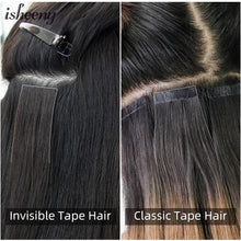 Load image into Gallery viewer, Isheeny 12" 16" 20" PU Skin Weft Tape Hair Extensions 10pcs Invisible Tape In Hair Extensions Straight Machine Remy Human Hair