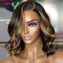 Load image into Gallery viewer, 180 Density 13x4 Body Wave Lace Frontal Bob Wig P1B/30 Bob Human Hair Wigs Highlight Brazilian Remy Short Bob Wig For Women
