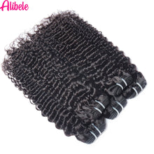 Load image into Gallery viewer, Alibele 30 32 40 Inch Deep Curly Wave Bundles 100% Human Hair Extensions 1 3 4 Bundles Deals Brazilian Deep Curly Hair Bundles