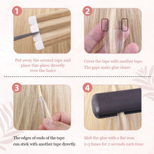 Load image into Gallery viewer, K.S WIGS Mini Tape In Human Hair Extensions Straight Seamless Skin Weft Invisible Natural Non-Remy Human Hair Adhesive Extension