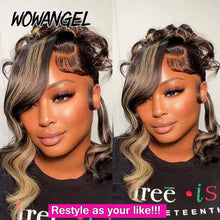 Load image into Gallery viewer, 1B27 Highlight Colored Wig 13x6 HD Lace Frontal Human Hair Wig 34inch Body Wave Melt Skin 13x4 Full Frontal Wig Brazilian Hair