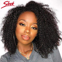 Load image into Gallery viewer, Sleek Afro Kinky Curly Black Human Hair Wigs Ombre T1B/30 Brazilian Curly Machine Made Remy Cheap Human Hair Wigs