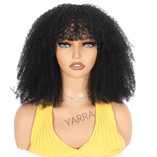 Load image into Gallery viewer, 180 250 Density Afro Kinky Curly Human Hair Wigs With Bang For Black Women Brazilian 100% Human Hair Remy Full Machine Made Hair
