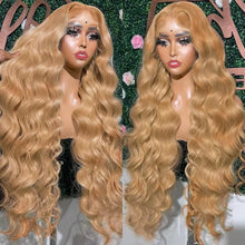Load image into Gallery viewer, Silkwave 36 Inch #27 Honey Blond Body Wave 13x4 Lace Front Human Hair Brazilian 13x6 HD Transparent Lace Frontal Wig For Women