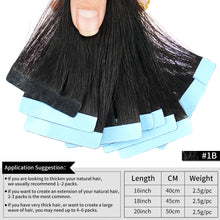 Load image into Gallery viewer, Veravicky Hair Tape In Hair Extensions Natural Human Hair Tiny Interface 4x0.8cm Skin Weft Remy 20pcs 16-24 inch For Thin Hair