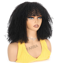 Load image into Gallery viewer, Afro Kinky Curly Human Hair Wigs With Bangs For Black Women 250% Density Brazilian 100% Human Hair Remy Full Machine Made Hair
