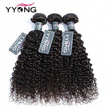 Load image into Gallery viewer, Yyong Brazilian Kinky Curly Bundles With Frontal 13x4 Lace Frontal With Bundles Remy Human Hair 3/4 Bundle With Closure