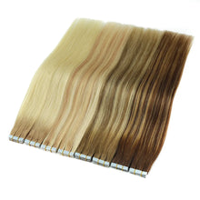 Load image into Gallery viewer, BHF Tape In Hair Extensions Human Hair 20pcs/Pack European Remy Straight Invisible Tape Ins Adhensive Hair Extensions