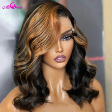 Load image into Gallery viewer, 180 Density 13x4 Body Wave Lace Frontal Bob Wig P1B/30 Bob Human Hair Wigs Highlight Brazilian Remy Short Bob Wig For Women