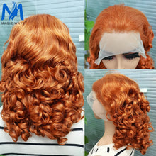 Load image into Gallery viewer, 250 Density Loose Wave FUMI Human Hair Wigs Spring Curly Bouncy Brazilian Remy Human Hair for Women 13x4 Lace Frontal Bob Wig
