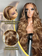 Load image into Gallery viewer, 4/27 Highlight Brown Body Wave 13x4 Colored Lace Front Human Hair Wigs Glueless 13x6 Ombre Blonde HD Lace Frontal Wig For Women
