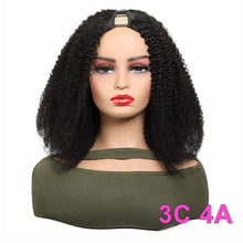 Load image into Gallery viewer, Afro Kinky Curly U Part Wigs For Women Peruvian Remy Human Hair Afro Kinky Curly V Part Wig 180% Densities 24 Inch Long Wig