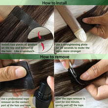 Load image into Gallery viewer, Tape Hair Extensions Human Hair Real Remy Tape in Hair Extension Seamless Skin For Salon High Quality Natural Hair Transplant