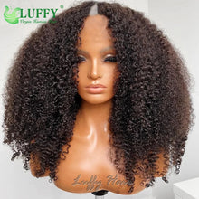 Load image into Gallery viewer, Afro Kinky Curly Human Hair Wigs 1x4 U V Part Wig Kinky Curly No Leave Out Brazilian Human Hair Wig For Black Women 200% Density