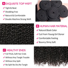 Load image into Gallery viewer, Indian Kinky Curly Bundles Human Hair Weaving Natural Color 1//3/4 Bundles Deal Jerry Curly Human Hair Extensions Wholesale