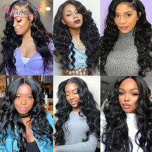Load image into Gallery viewer, Younsolo Human Hair Loose Wave Bundles With Closure Brazilian Human Hair 3/4 Bundles With Lace Closure Loose wave Hair Extension