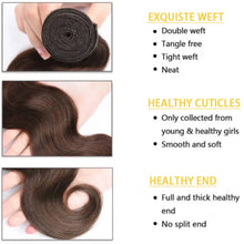 Load image into Gallery viewer, Body Wave Brazilian Human Hair Bundles With Closure Frontal 13x4 Transparent Lace Extensions 100% Real Human Hair 3 Bundles #4