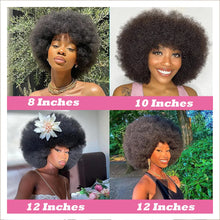 Load image into Gallery viewer, Afro Kinky Curly Short Human Hair Wigs With Thick Bangs Fluffy Natural Bob Wig Glueless Brazilian Full Machine Made Wigs On Sale