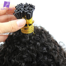 Load image into Gallery viewer, Afro Kinky Curly I Tip Hair Extensions Microlink Human Hair Extensions Double Drawn Full Thick Ends I Tip Hair Extensions Luffy