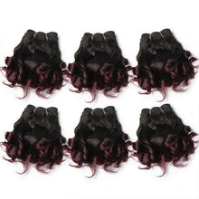 Load image into Gallery viewer, 6 Pcs/Lot Curly Hair Bundles 8 Inch Ombre Brazilian Hair Weave Bundles Color 1B/2/4/30/33/99J Human Hair Extension Remy