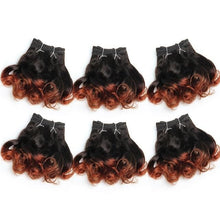 Load image into Gallery viewer, 6 Pcs/Lot Curly Hair Bundles 8 Inch Ombre Brazilian Hair Weave Bundles Color 1B/2/4/30/33/99J Human Hair Extension Remy