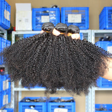 Load image into Gallery viewer, 4B 4C Afro Kinky Curly Bundles | Mongolian Virgin Human Hair | Natural Black | 3 Bundles