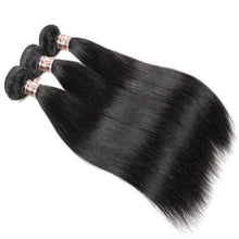 Load image into Gallery viewer, Brazilian Human Hair Bundles With Closure 4x4 Closure Straight