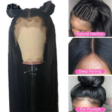 Load image into Gallery viewer, Human Hair 13X4 Lace Frontal Wig Malaysian Straight Wig 4X4 Lace Wig