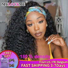 Load image into Gallery viewer, Headband Wig Human Hair Kinky Curly MYLOCKME Glueless Full Machine Made Brazilian Remy Human Hair Wigs For Women 180% Density