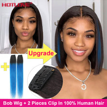Load image into Gallery viewer, Short Bob Wig Bone Straight Human Hair Wigs for Black Women Pre-Plucked 5x5x1 Closure Wig Brazilian Hair Lace Wigs 150% Denisty